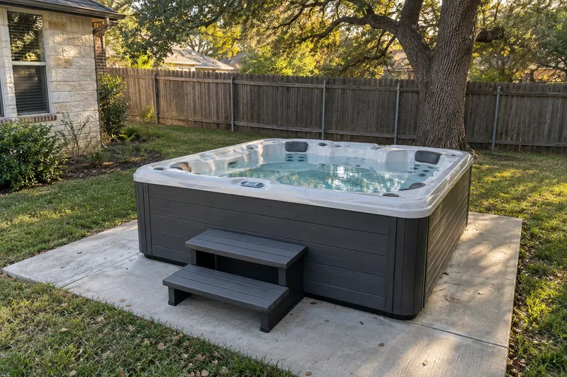Concrete Slabs in Laguna Park, TX, example photo: hot tub on a concrete pad