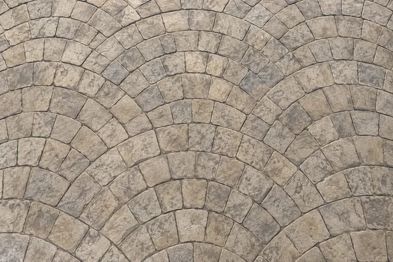 Stamped Concrete in Laguna Park, TX, example photo: stamped concrete in a fan cobblestone pattern
